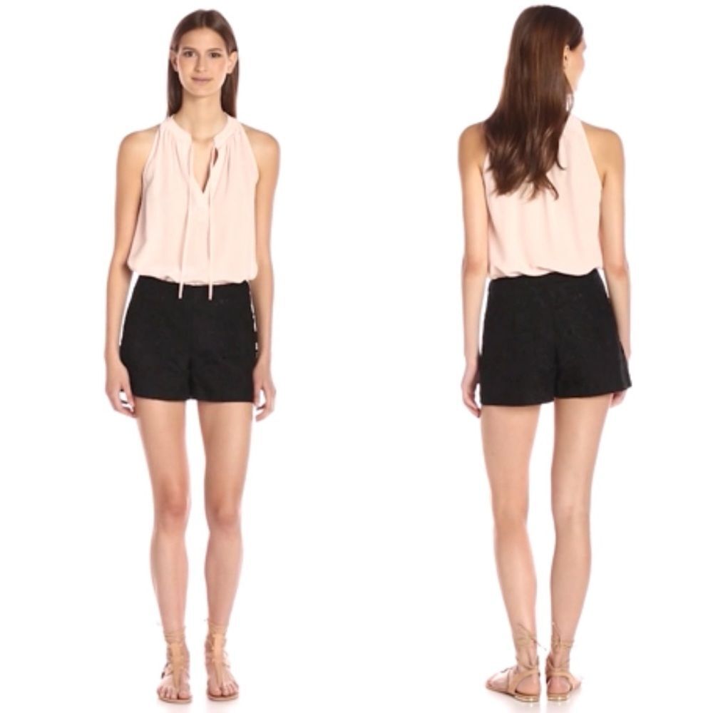 Theory Micro E Embroidered Eyelet Linen Dress Shorts Boho Pant Minimalist 00 - Picture 6 of 16